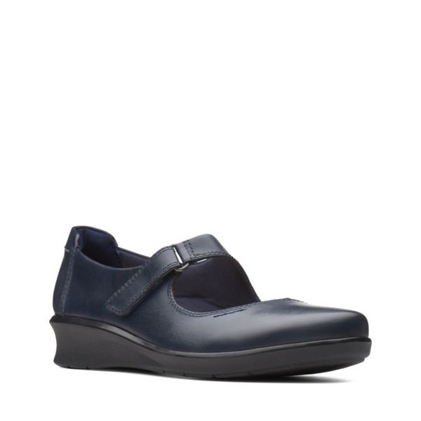 Clarks Womens Hope Henley Flat Shoes Navy | CA-9308761